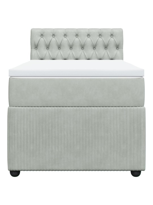 Box spring postel s matrací světle šedá 90x200 cm samet