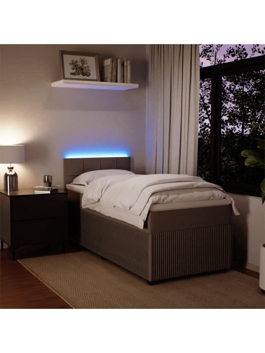 Box spring postel s matrací světle šedá 90x200 cm samet