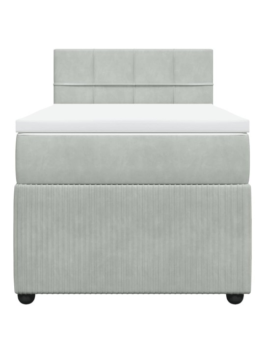 Box spring postel s matrací světle šedá 90x200 cm samet
