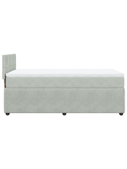 Box spring postel s matrací světle šedá 90x200 cm samet