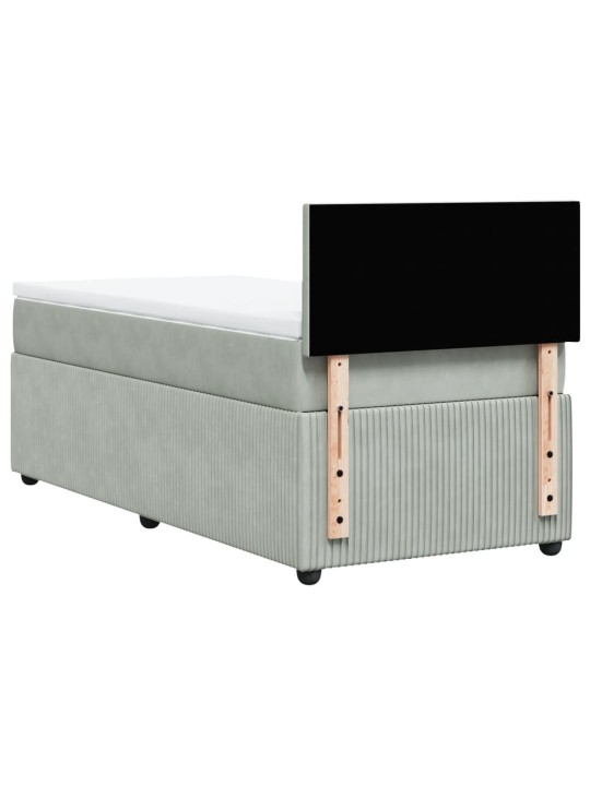 Box spring postel s matrací světle šedá 100x200 cm samet