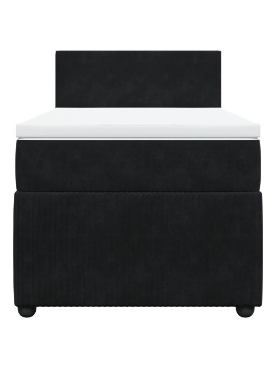 Box spring postel s matrací černá 100x200 cm samet