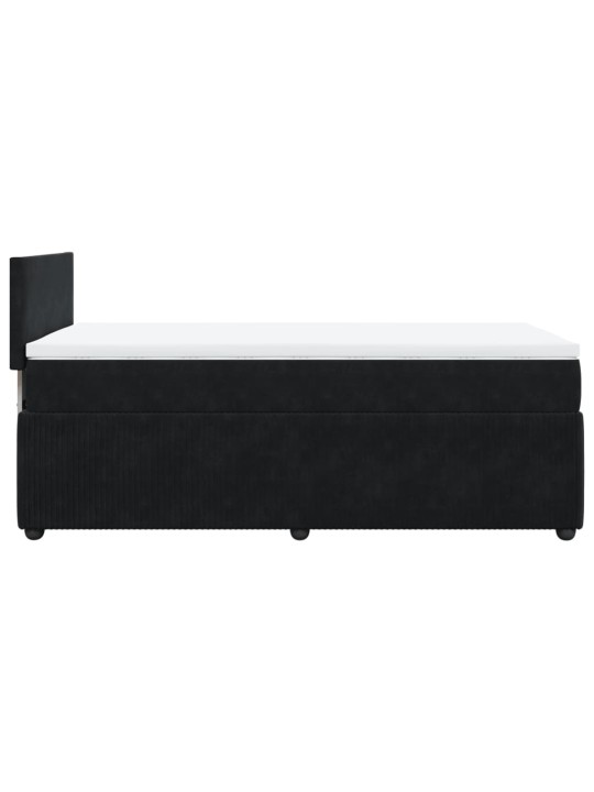 Box spring postel s matrací černá 100x200 cm samet