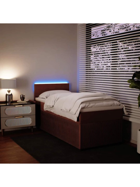 Box spring postel s matrací růžová 100x200 cm samet