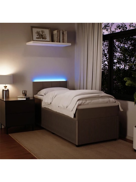 Box spring postel s matrací světle šedá 100x200 cm samet