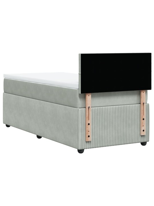 Box spring postel s matrací světle šedá 100x200 cm samet