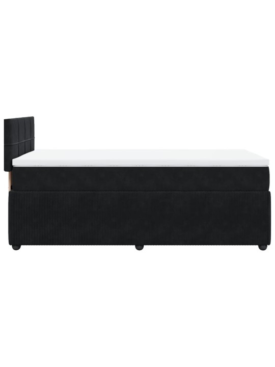 Box spring postel s matrací černá 100x200 cm samet