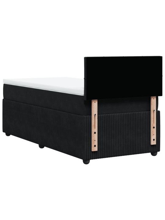 Box spring postel s matrací černá 100x200 cm samet