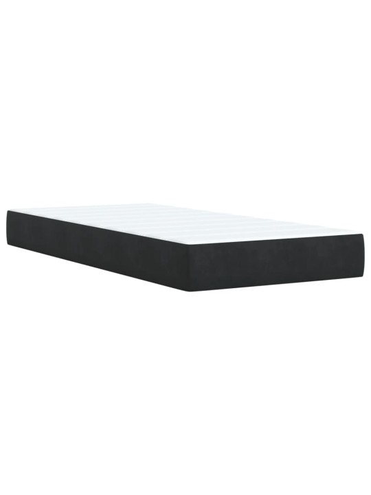 Box spring postel s matrací černá 100x200 cm samet