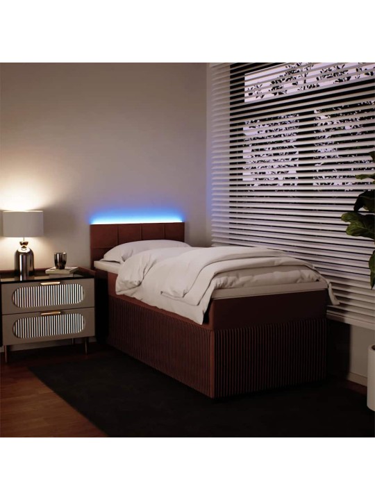 Box spring postel s matrací růžová 100x200 cm samet
