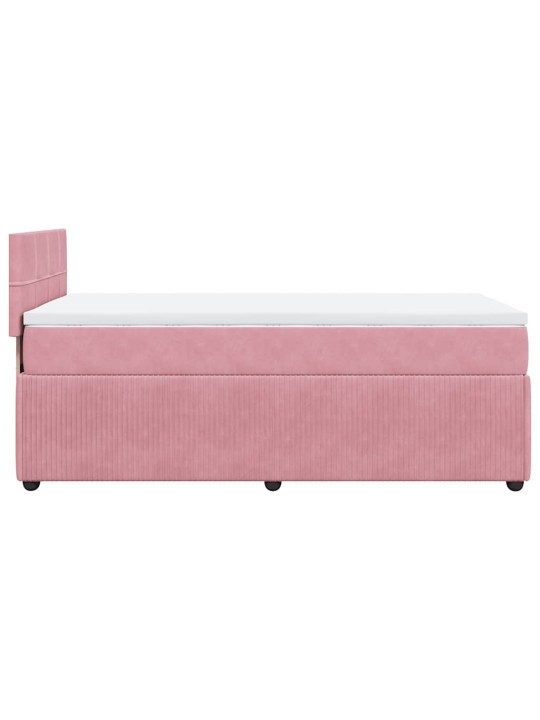 Box spring postel s matrací růžová 100x200 cm samet