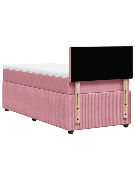 Box spring postel s matrací růžová 100x200 cm samet