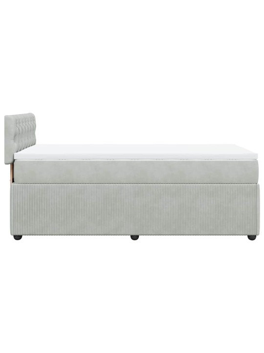 Box spring postel s matrací světle šedá 100x200 cm samet