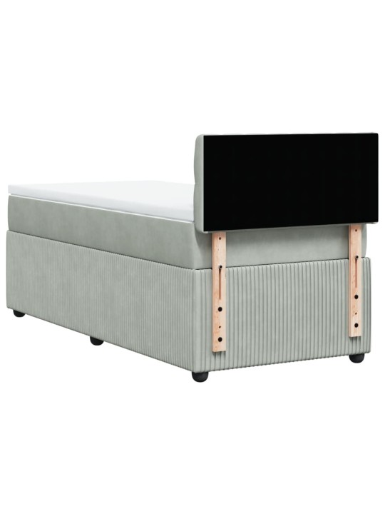 Box spring postel s matrací světle šedá 100x200 cm samet