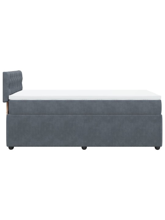 Box spring postel s matrací tmavě šedá 100x200 cm samet