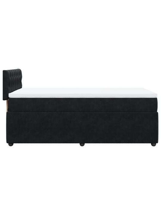 Box spring postel s matrací černá 100x200 cm samet