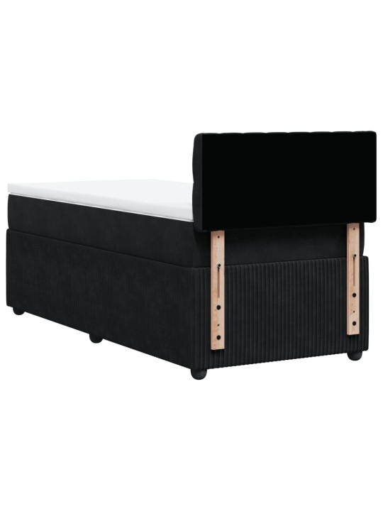 Box spring postel s matrací černá 100x200 cm samet
