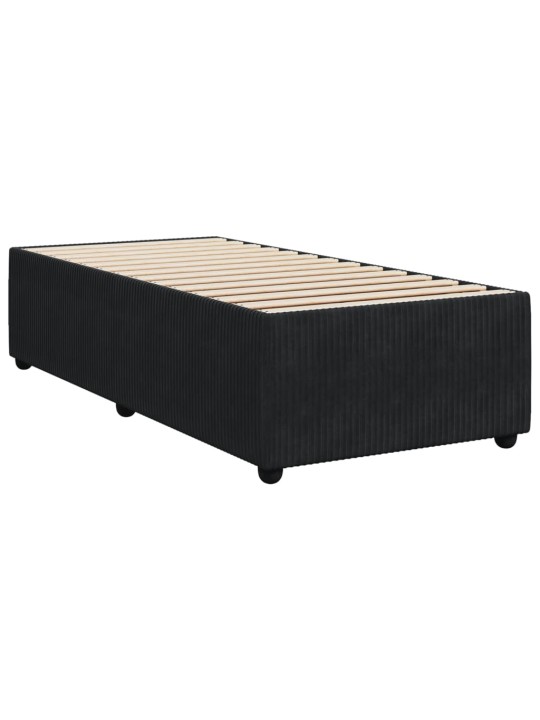 Box spring postel s matrací černá 100x200 cm samet