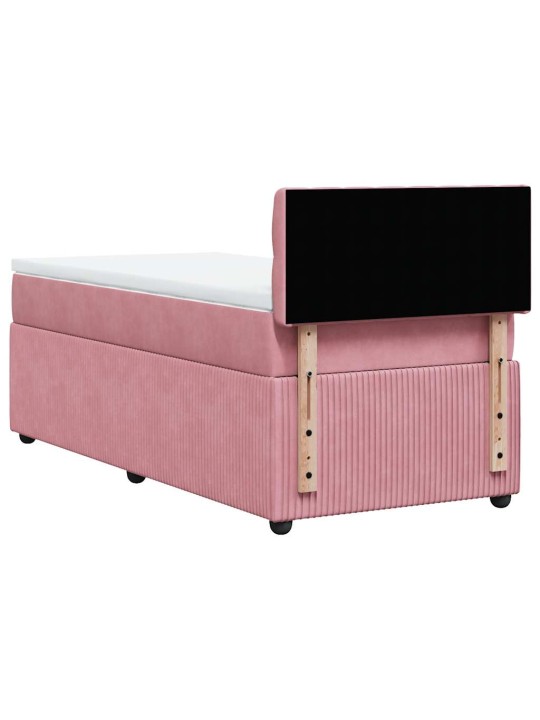 Box spring postel s matrací růžová 100x200 cm samet