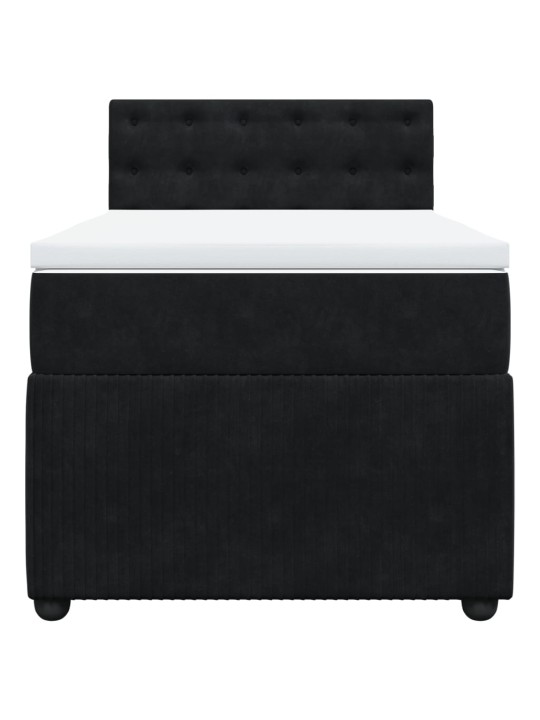 Box spring postel s matrací černá 100x200 cm samet