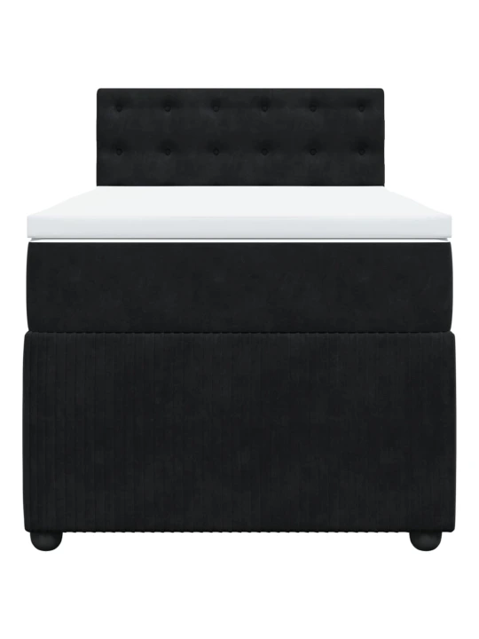 Box spring postel s matrací černá 100x200 cm samet