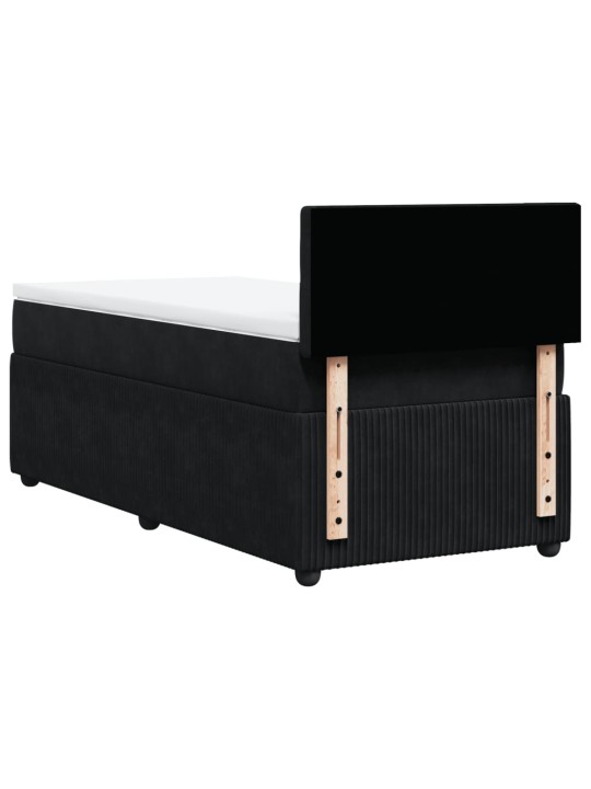 Box spring postel s matrací černá 100x200 cm samet