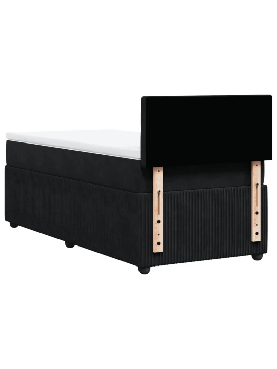 Box spring postel s matrací černá 100x200 cm samet