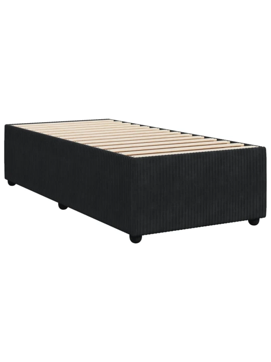 Box spring postel s matrací černá 100x200 cm samet