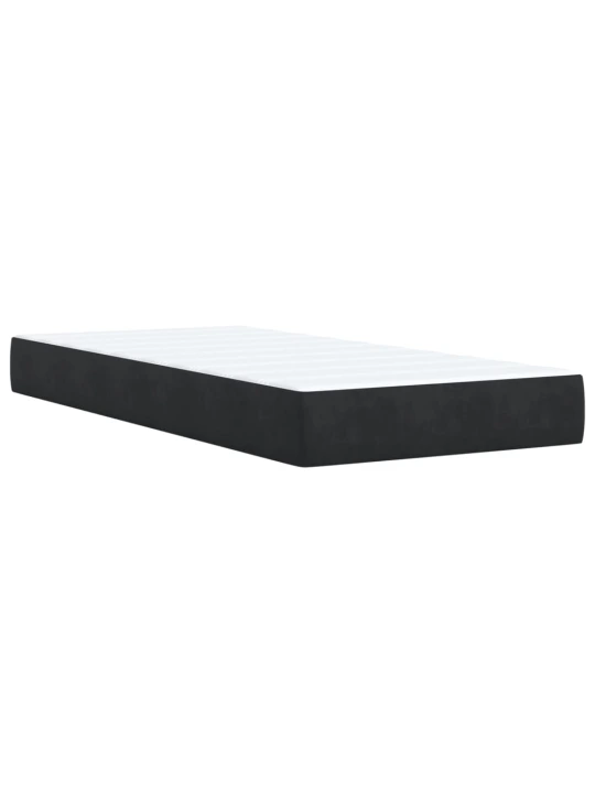 Box spring postel s matrací černá 100x200 cm samet