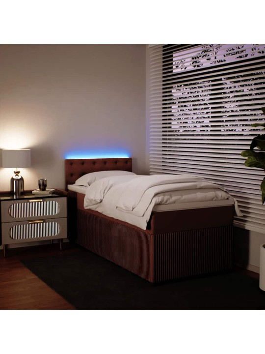 Box spring postel s matrací růžová 100x200 cm samet