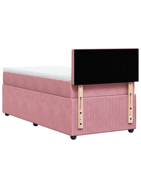 Box spring postel s matrací růžová 100x200 cm samet