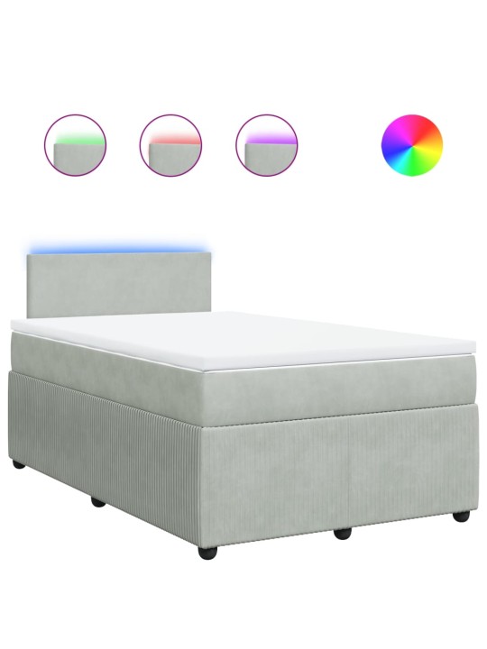 Box spring postel s matrací světle šedá 120x190 cm samet