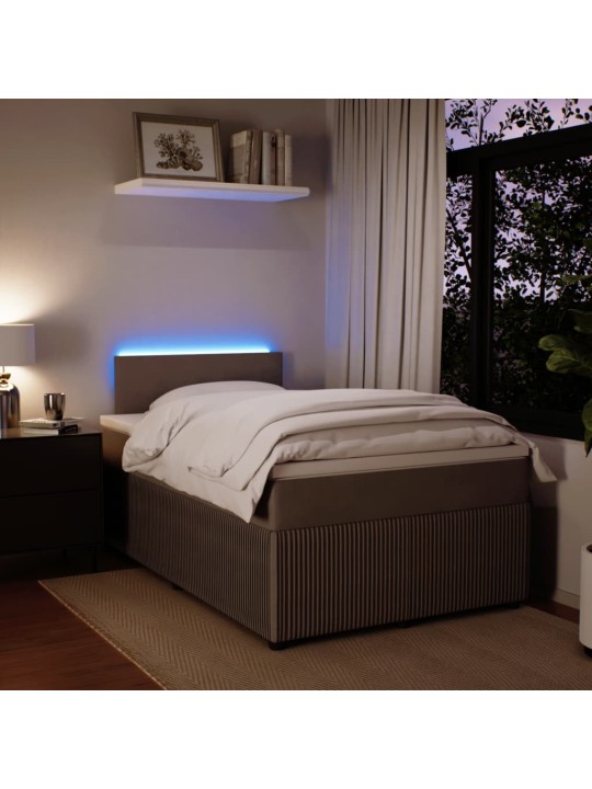Box spring postel s matrací světle šedá 120x190 cm samet