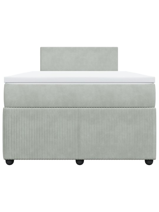 Box spring postel s matrací světle šedá 120x190 cm samet