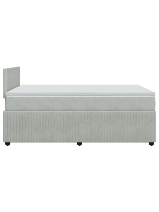 Box spring postel s matrací světle šedá 120x190 cm samet