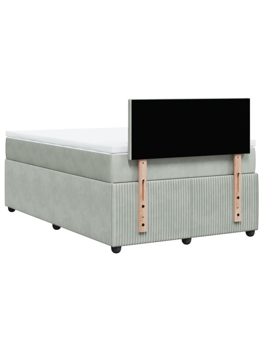 Box spring postel s matrací světle šedá 120x190 cm samet