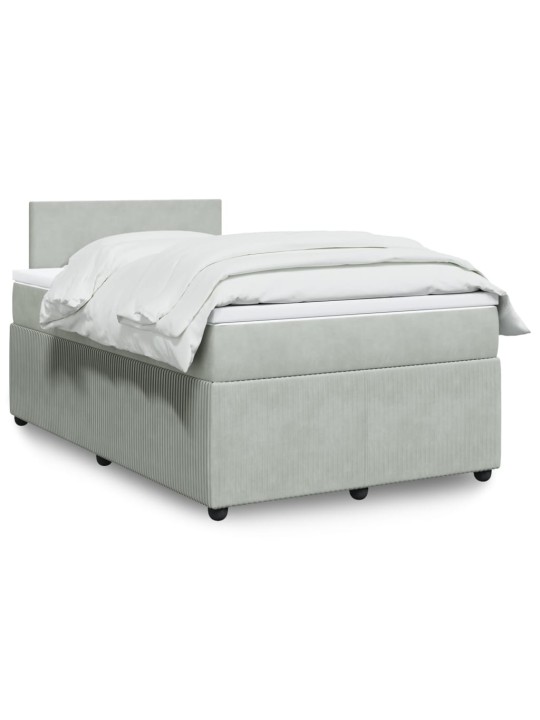 Box spring postel s matrací světle šedá 120x190 cm samet