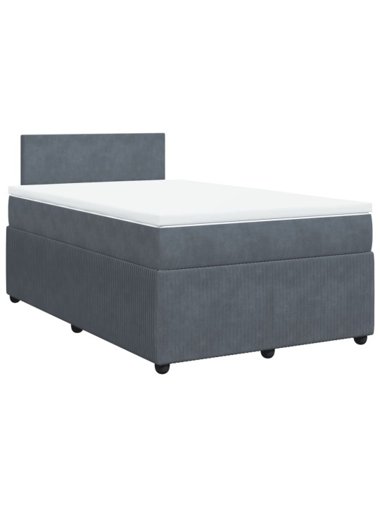 Box spring postel s matrací tmavě šedý 120x190 cm samet