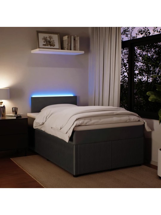 Box spring postel s matrací tmavě šedý 120x190 cm samet