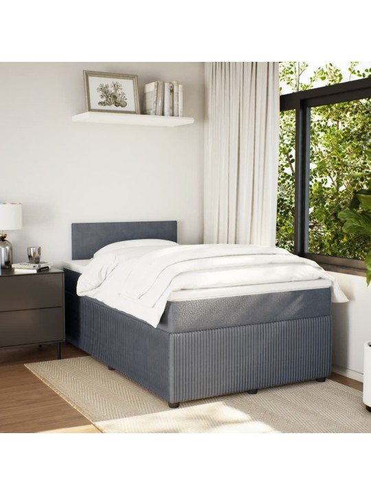 Box spring postel s matrací tmavě šedý 120x190 cm samet