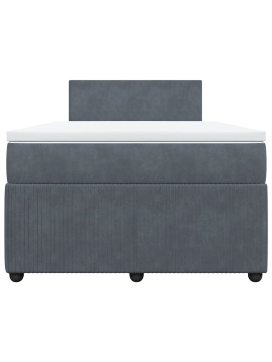 Box spring postel s matrací tmavě šedý 120x190 cm samet