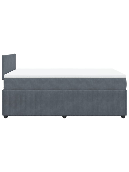 Box spring postel s matrací tmavě šedý 120x190 cm samet