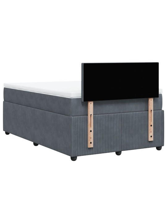 Box spring postel s matrací tmavě šedý 120x190 cm samet