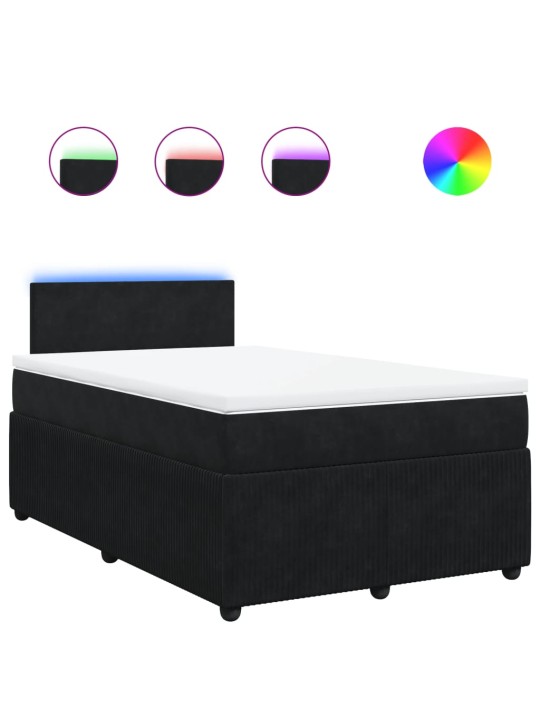 Box spring postel s matrací černá 120 x 190 cm samet