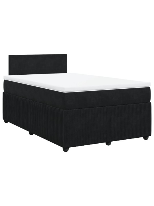 Box spring postel s matrací černá 120 x 190 cm samet