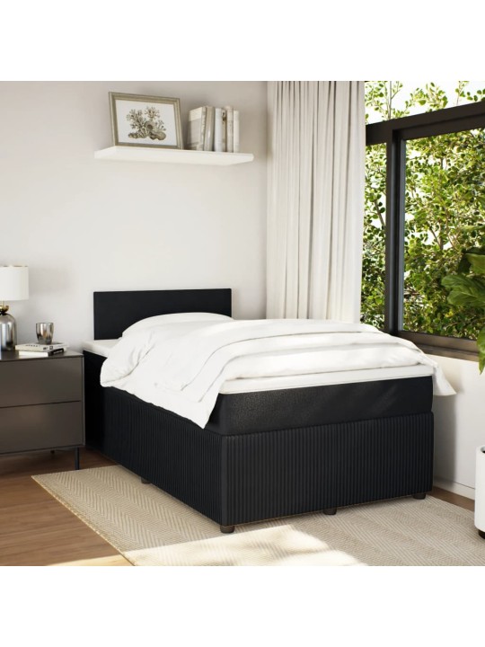 Box spring postel s matrací černá 120 x 190 cm samet
