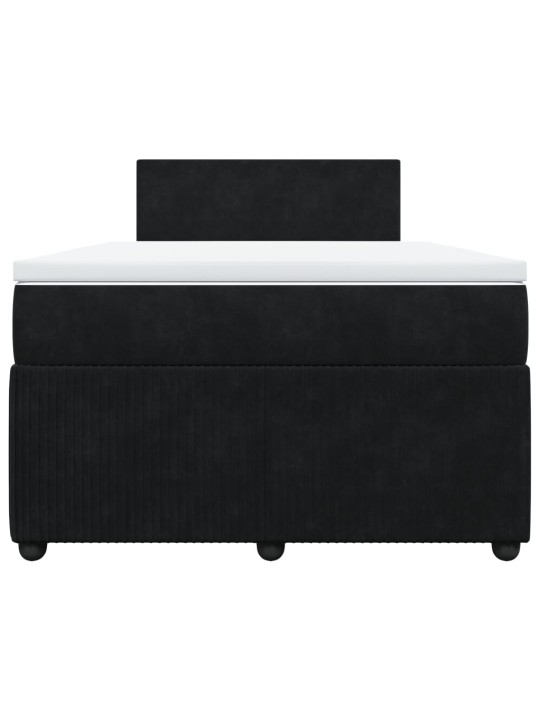 Box spring postel s matrací černá 120 x 190 cm samet