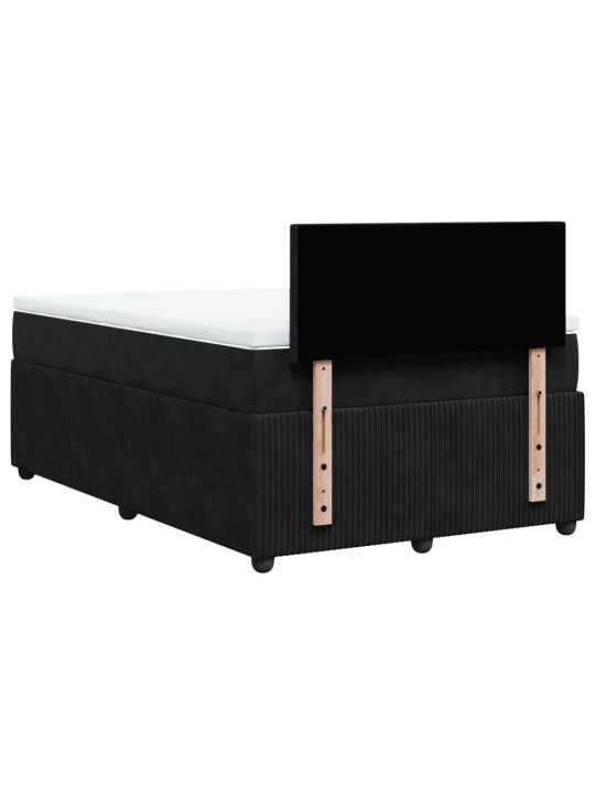 Box spring postel s matrací černá 120 x 190 cm samet
