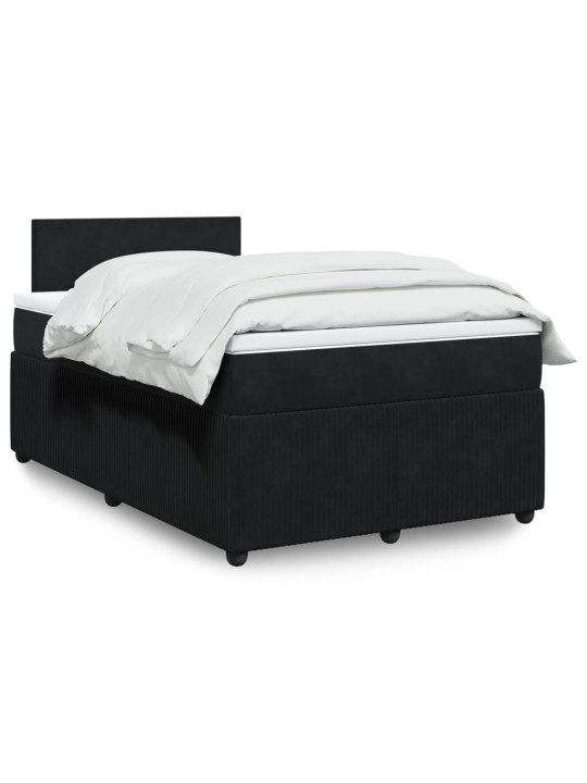 Box spring postel s matrací černá 120 x 190 cm samet