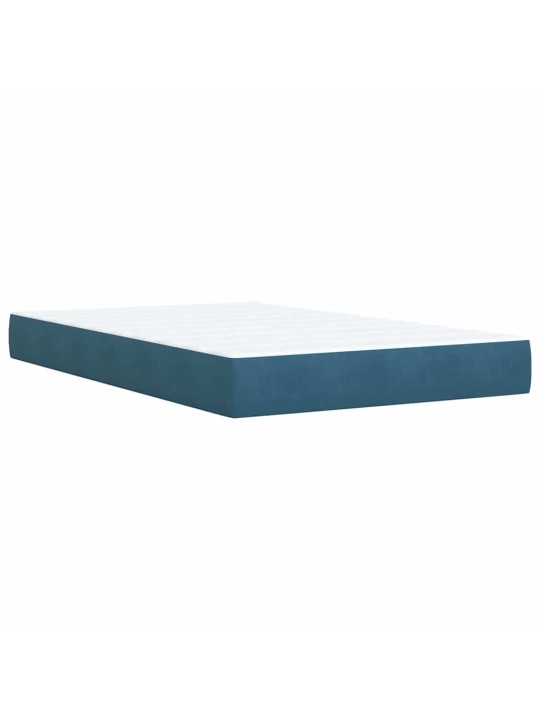 Box spring postel s matrací modrá 120 x 190 cm samet